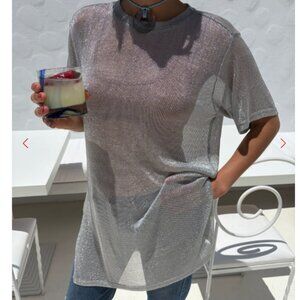 Beam Tunic Lisa Says Gah - Metallic Silver - NWOT